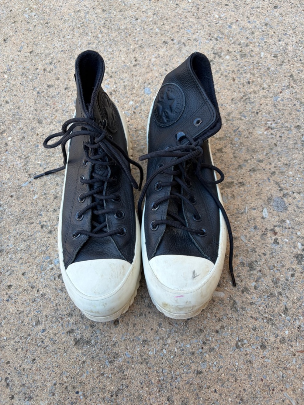 Converse Black High-Top Sneakers with White platform